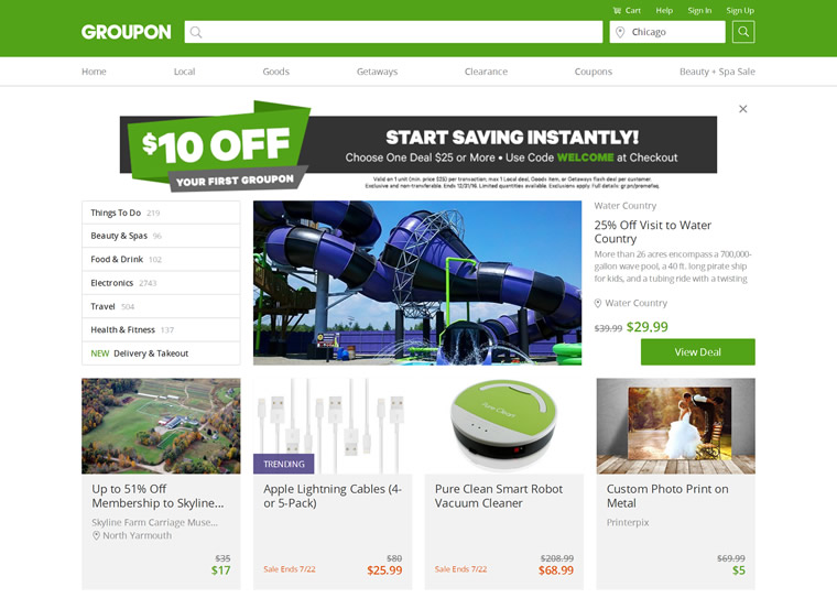 美国最大的团购网站：Groupon