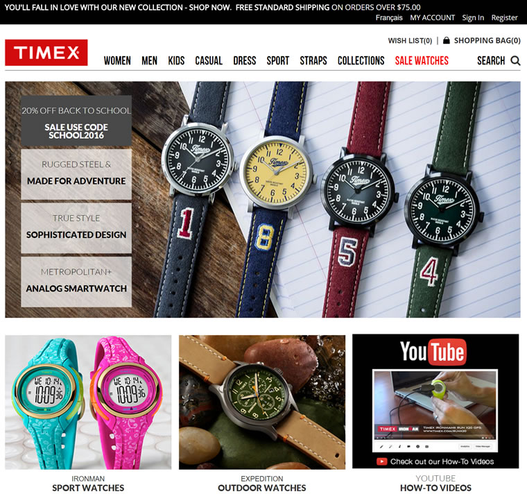 天美时手表加拿大官网：Timex加拿大