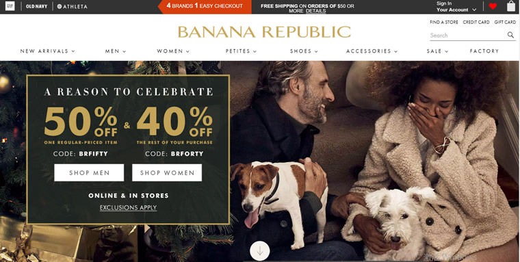香蕉共和国Banana Republic官网：美国GAP旗下偏贵族风格服饰品牌