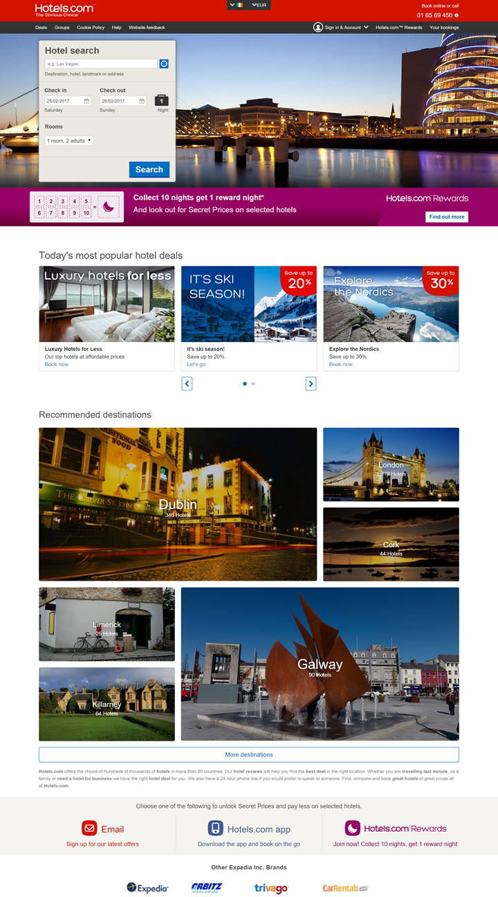 Hotels.com爱尔兰：全球酒店预订