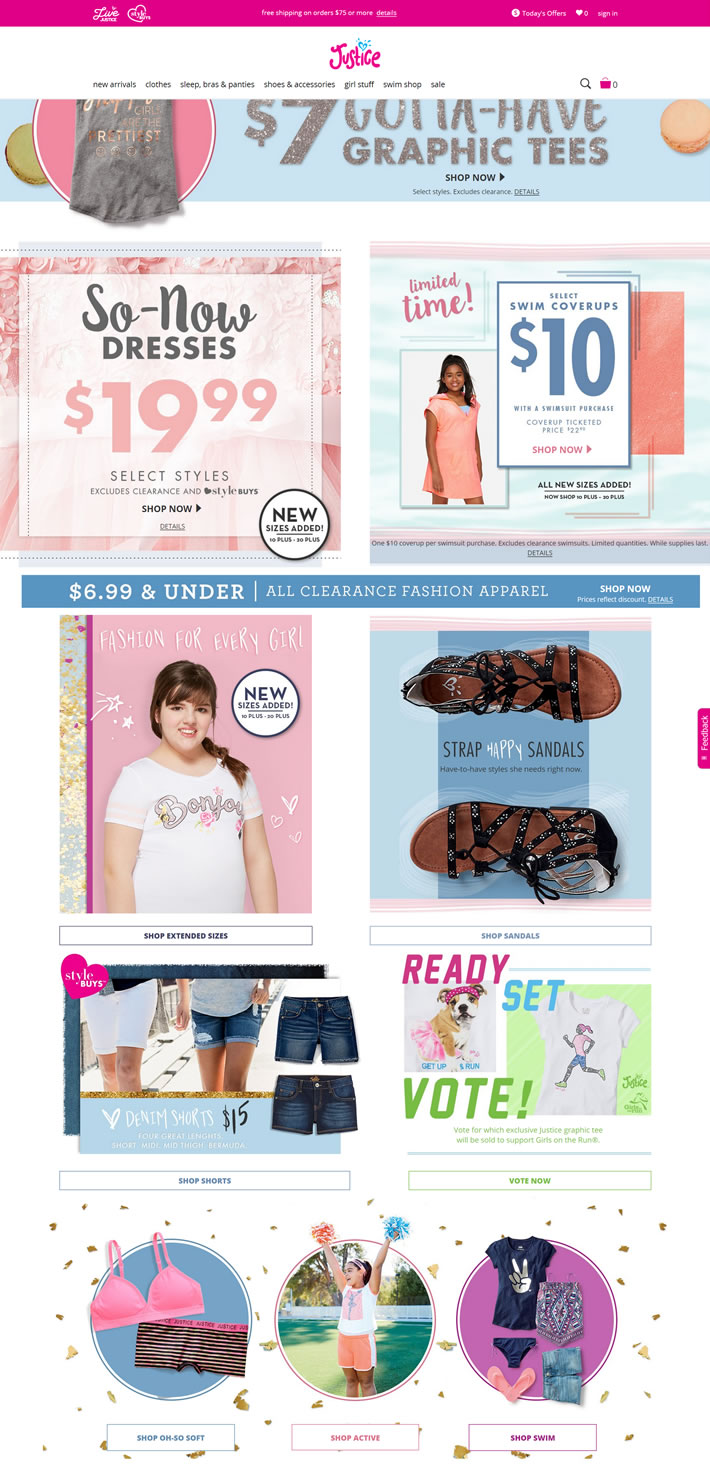 美国女孩服装购物网站：Justice