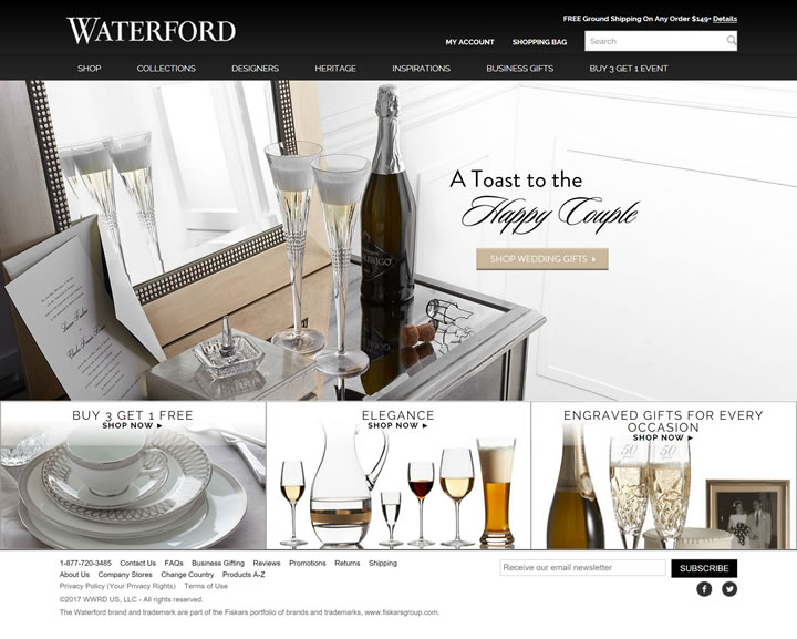 Waterford美国官网：爱尔兰水晶制品品牌