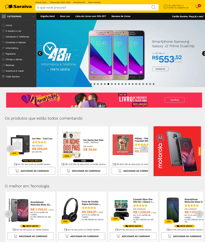 巴西图书和电子产品购物网站：Saraiva