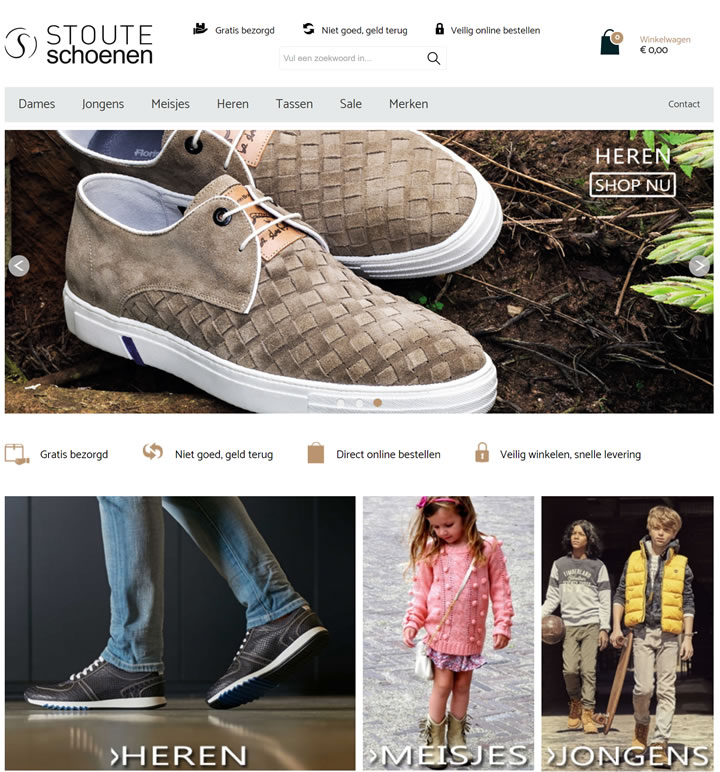 荷兰多品牌网上鞋店：Stoute Schoenen