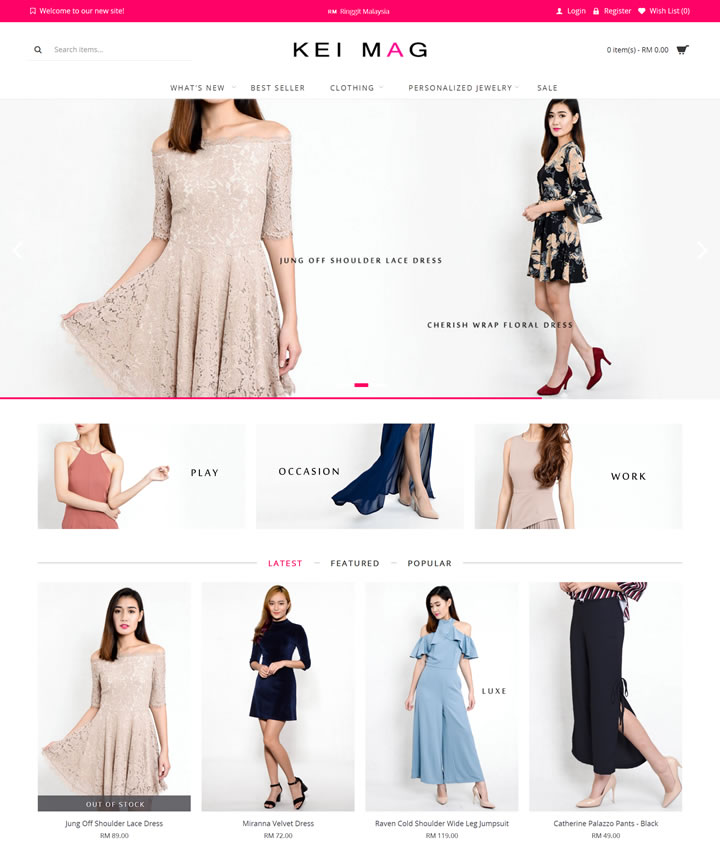 马来西亚在线时尚女装商店：KEI MAG