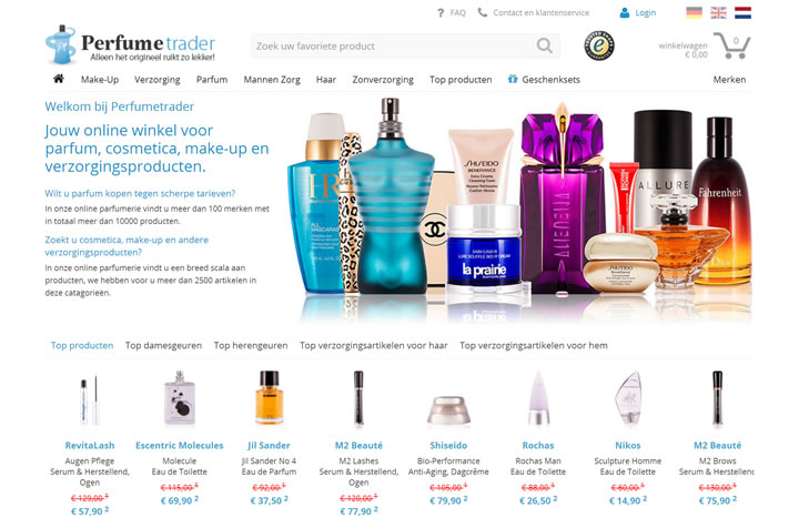 Perfumetrader荷兰：香水、化妆品和护肤品在线商店