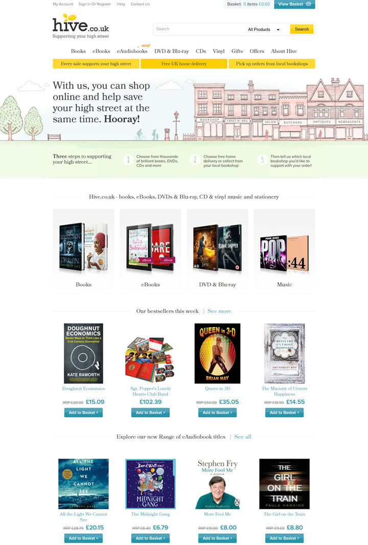 英国图书音像网站：Hive.co.uk（图书、电子书、DVD、蓝光、音乐CD等）