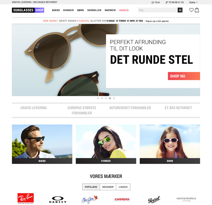 Sunglasses Shop丹麦：欧洲第一的太阳镜在线销售网站