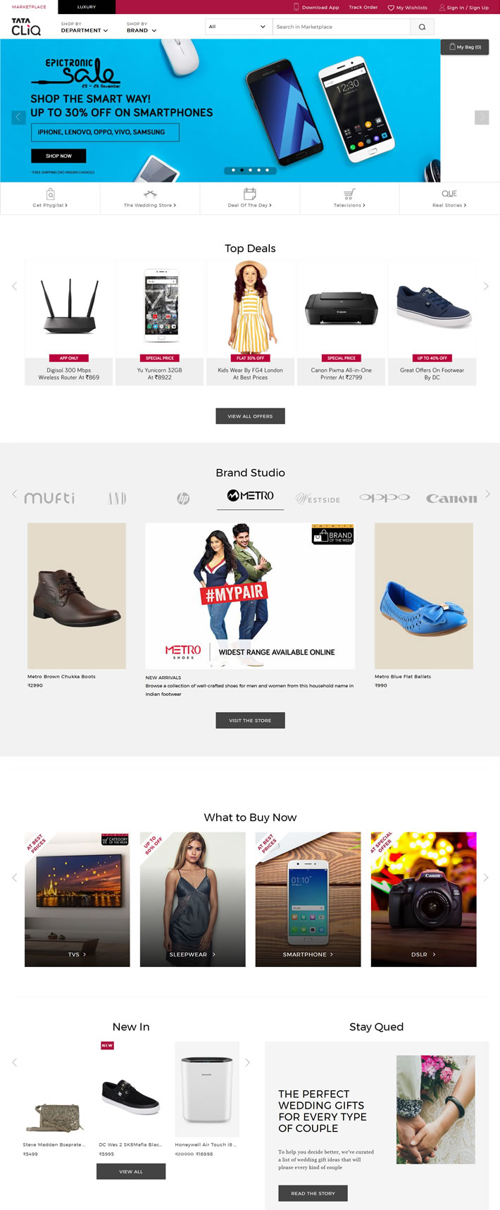 印度购物网站：Tata CLiQ