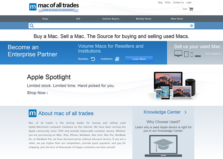 翻新二手苹果产品的网络领导者：Mac of all Trades