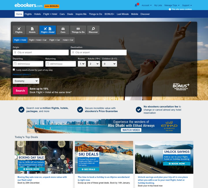ebookers英国：隶属全球最大的在线旅游公司Expedia