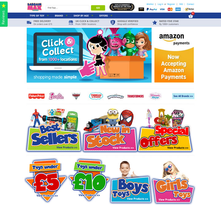 英国第一的购买便宜玩具和游戏的在线购物网站：Bargain Max