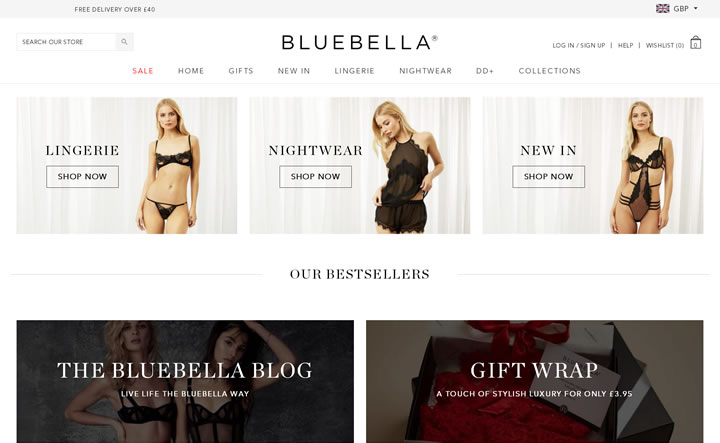 英国性感内衣和睡衣品牌：Bluebella