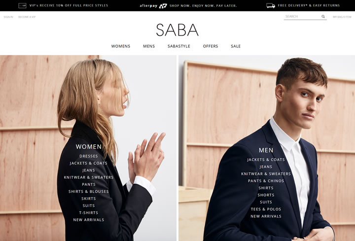 澳洲的服装老品牌：SABA
