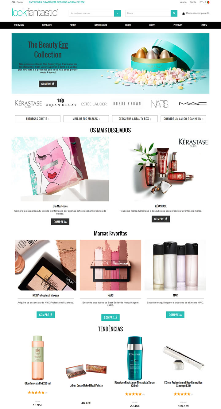 Lookfantastic葡萄牙官方网站：欧洲第一大化妆品零售商
