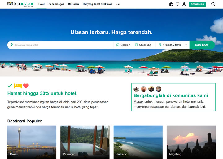 TripAdvisor印尼站：全球领先的旅游网站