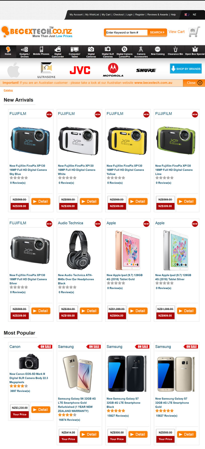 Becextech新西兰：数码单反相机和手机在线商店