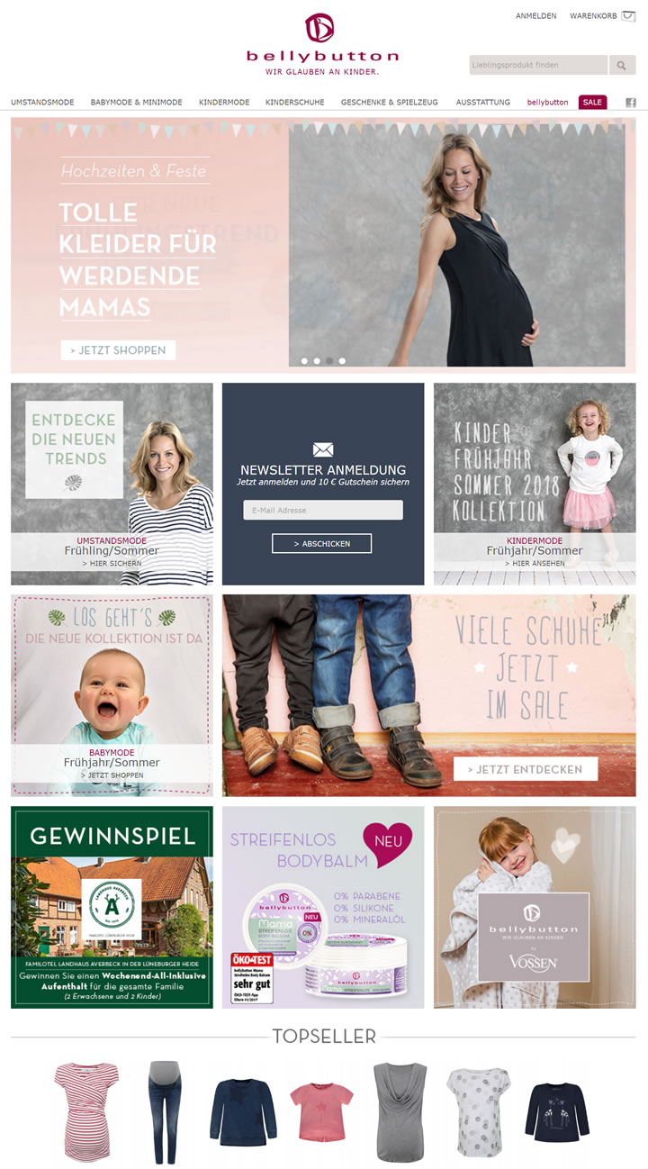 德国孕妇装和婴童服装网上商店：bellybutton