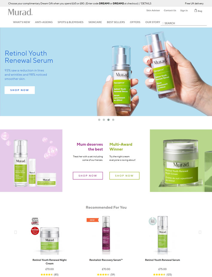 Murad英国官方网站：美国药妆品牌，祛痘和抗衰老产品