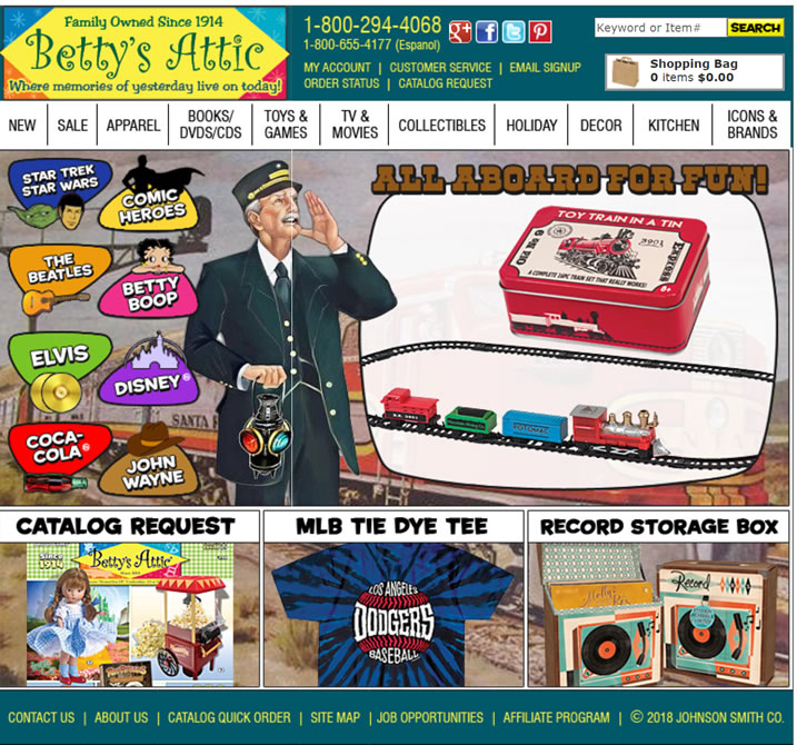 怀旧收藏品和经典纪念品：Betty’s Attic