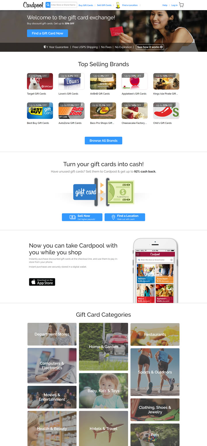 美国礼品卡交易网站：Cardpool