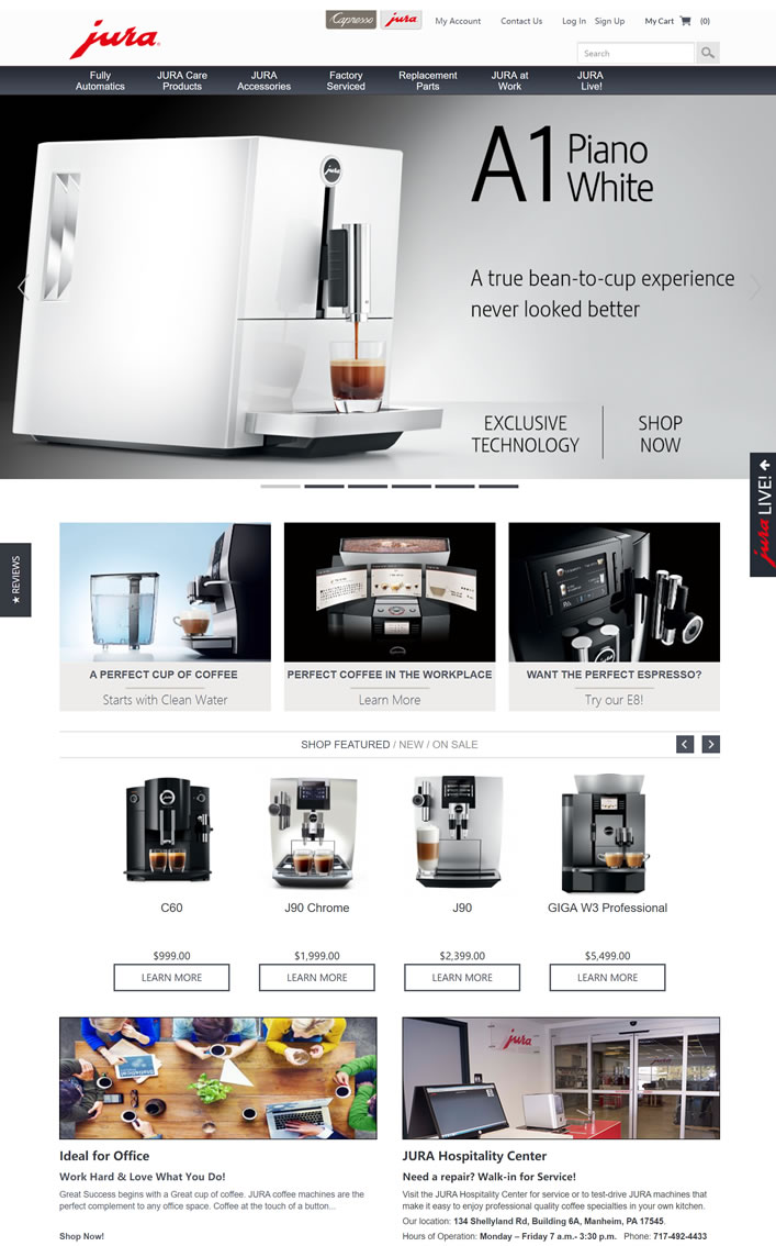 优瑞自动咖啡机官网：Jura