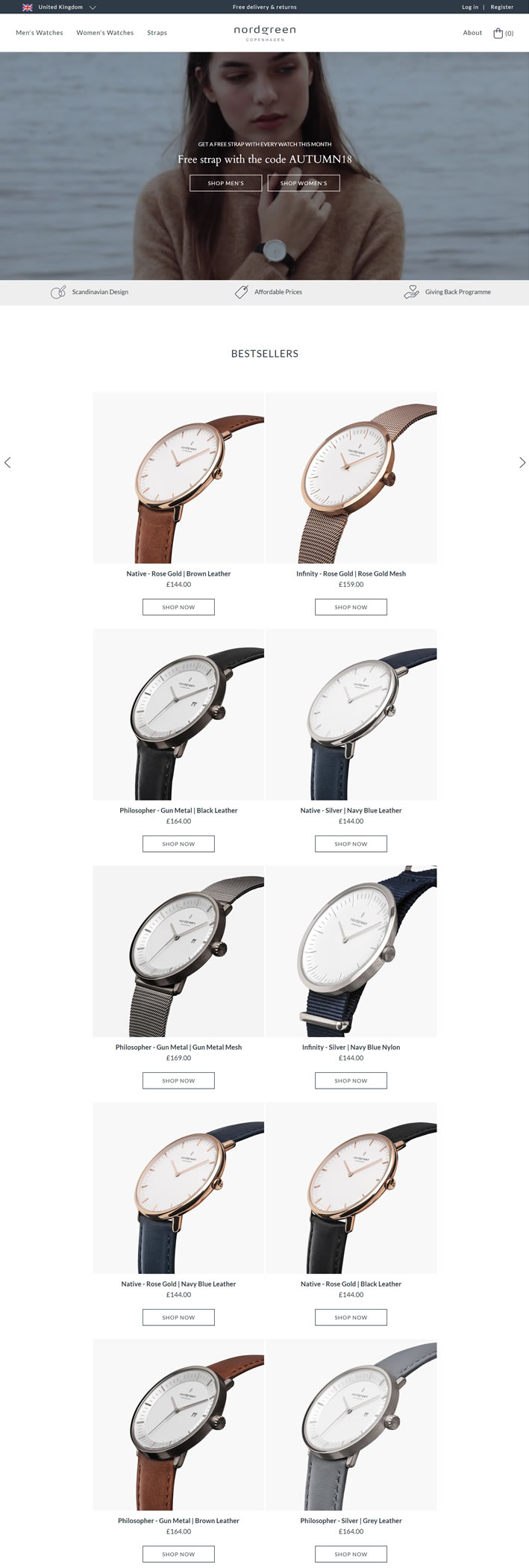 Nordgreen英国官网：斯堪的纳维亚设计师手表
