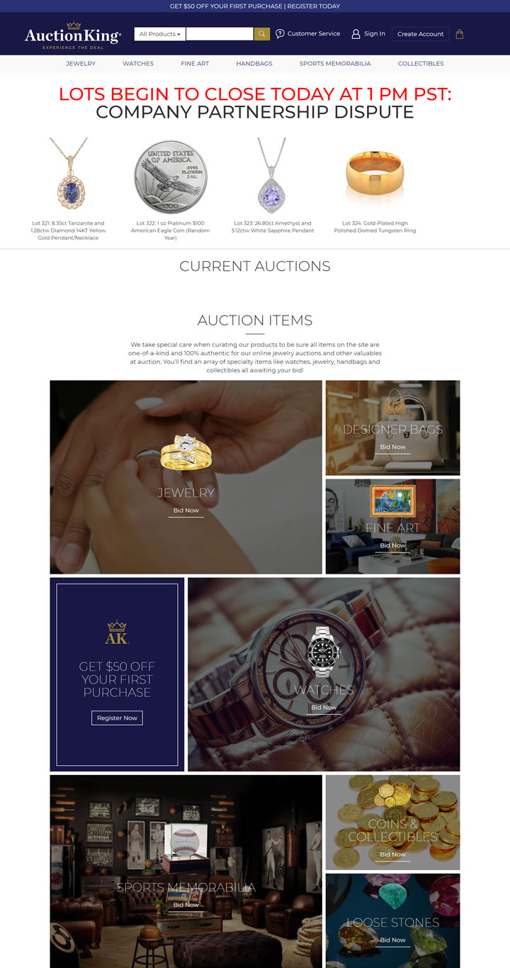 拍卖王：Auction King（在线拍卖珠宝、手表、手袋和收藏品）