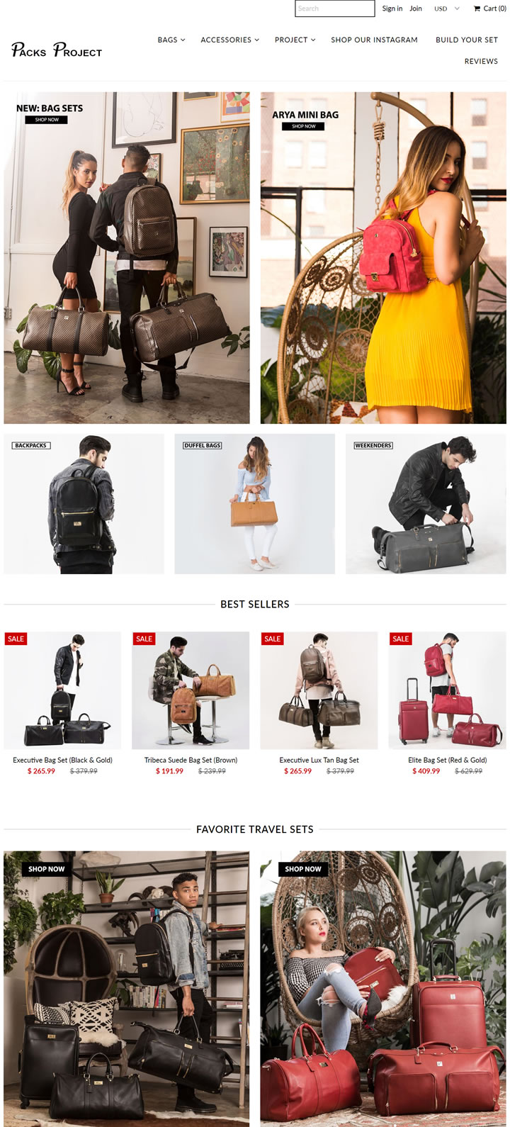 经济实惠的豪华背包和行李袋：Packs Project