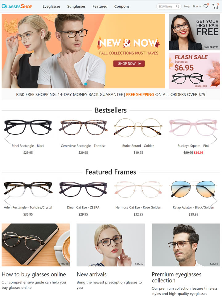 美国在线眼镜店：GlassesShop