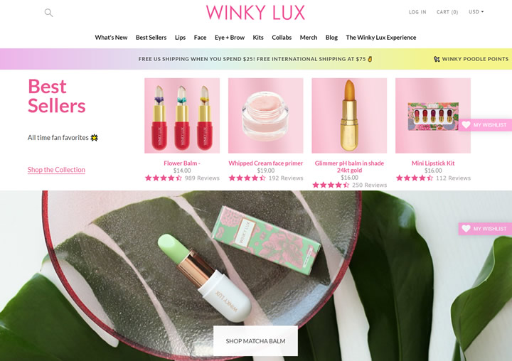 美国快时尚彩妆品牌：Winky Lux（透明花瓣润唇膏）