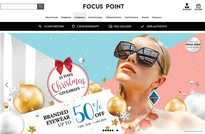 马来西亚太阳镜、眼镜和隐形眼镜网上商店：Focus Point