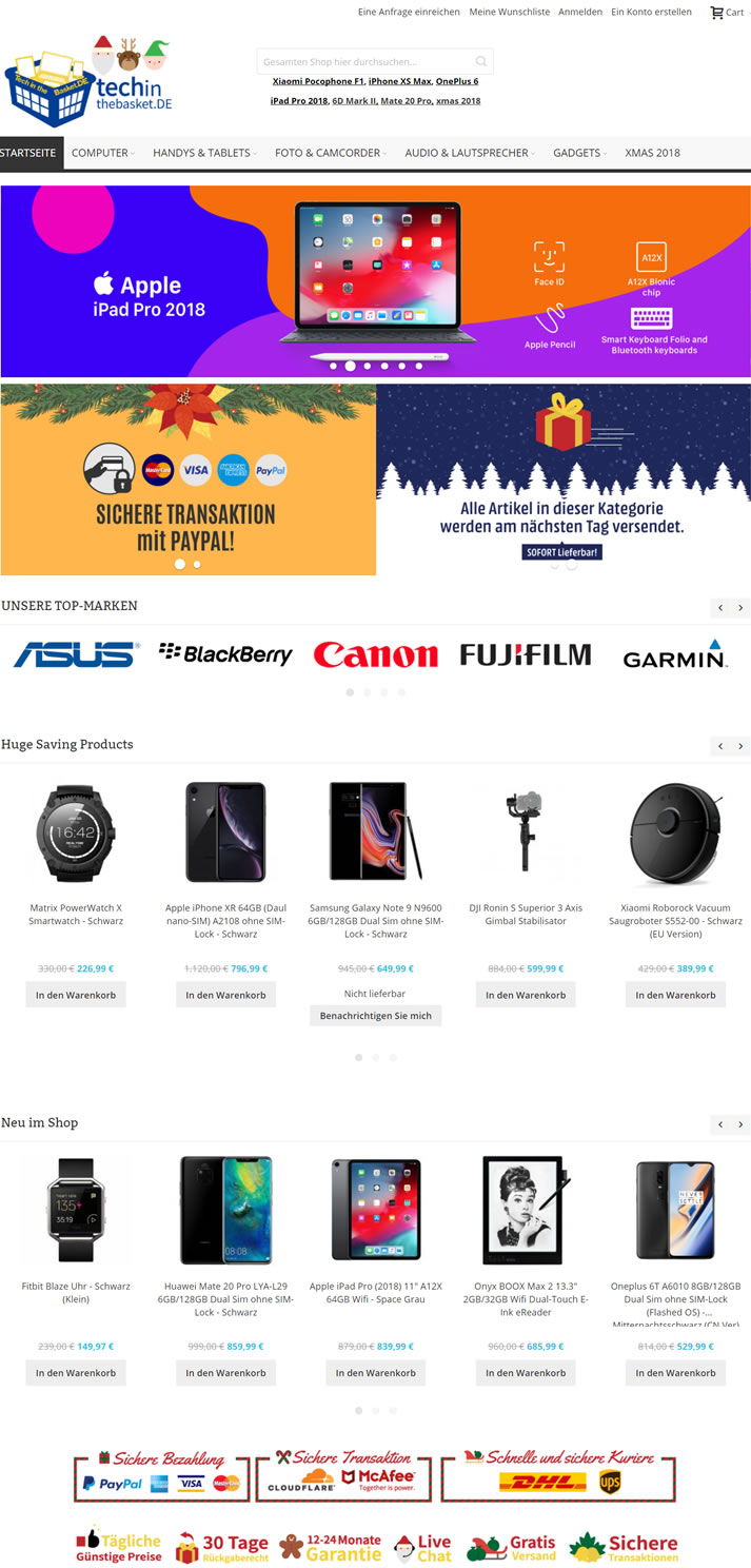 德国电子产品购物网站：TechInTheBasket德国