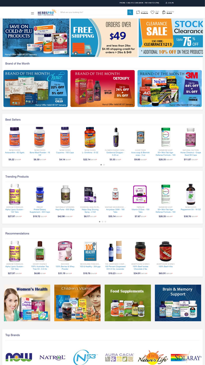 世界上最全面的草药补充剂和顶级品牌维生素网站：HerbsPro
