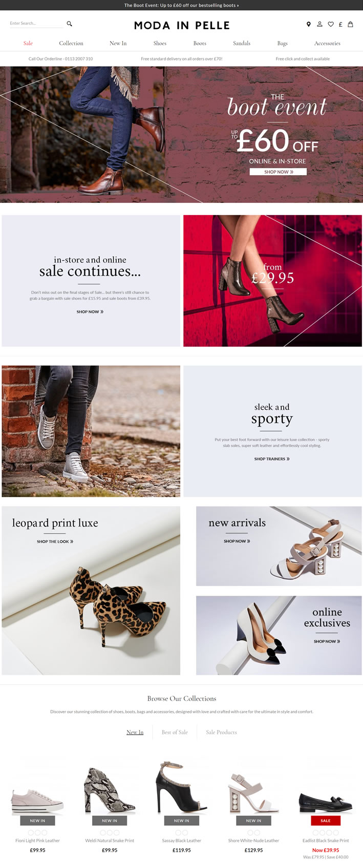 英国女鞋购物网站：Moda in Pelle