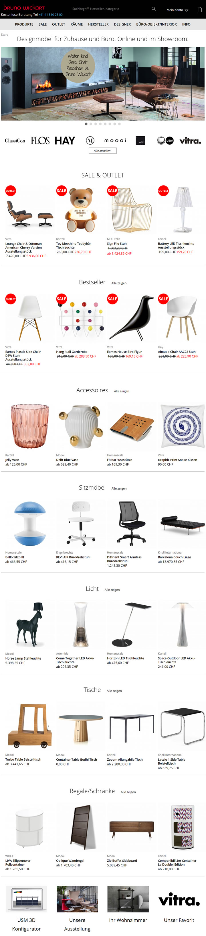 瑞士设计师家具和家居饰品网上商店：Bruno Wickart