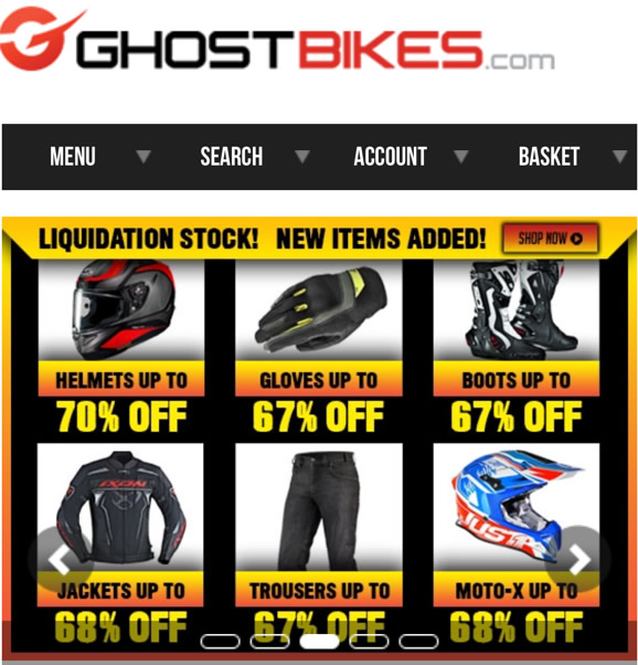 英国第一摩托车和摩托车越野配件商店：GhostBikes