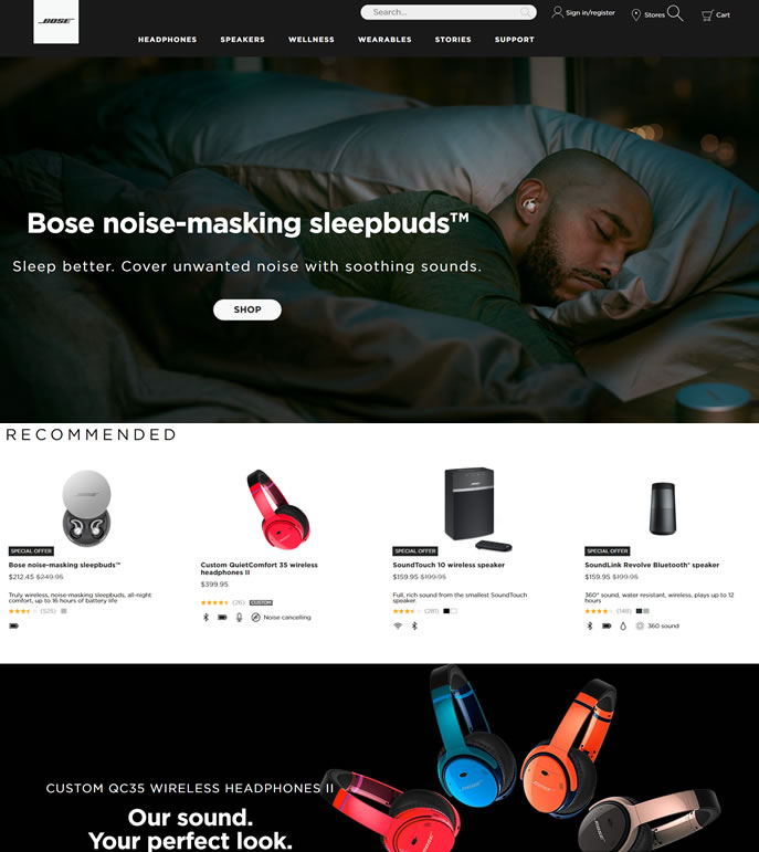 Bose美国官网：购买Bose耳机和音箱