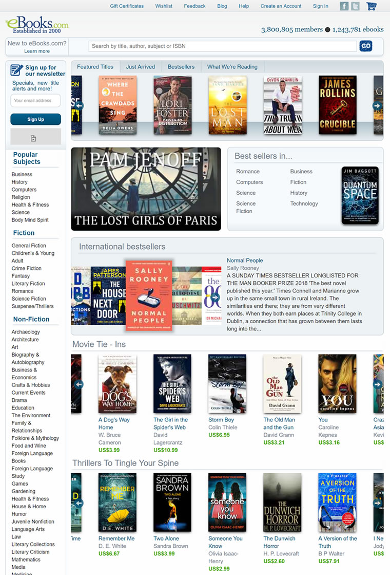 世界领先的电子书网站：eBooks.com（在线购买小说、非小说和教科书）