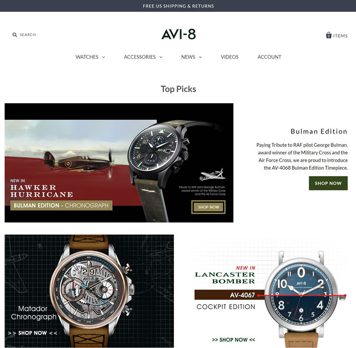 AVI-8手表美国官方商店：AVI-8 USA