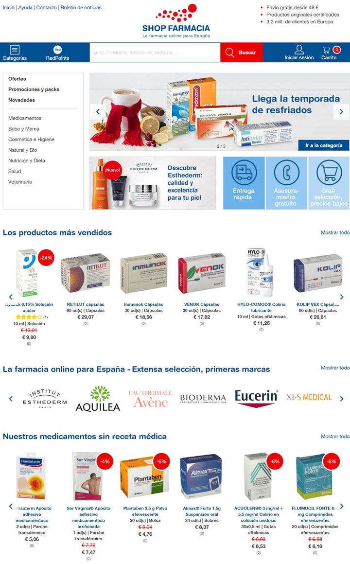 西班牙在线药房：shop-farmacia.es