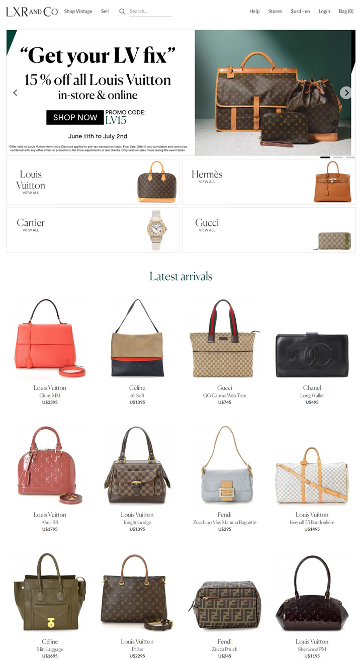 美国二手复古奢侈品包包购物网站：LXRandCo