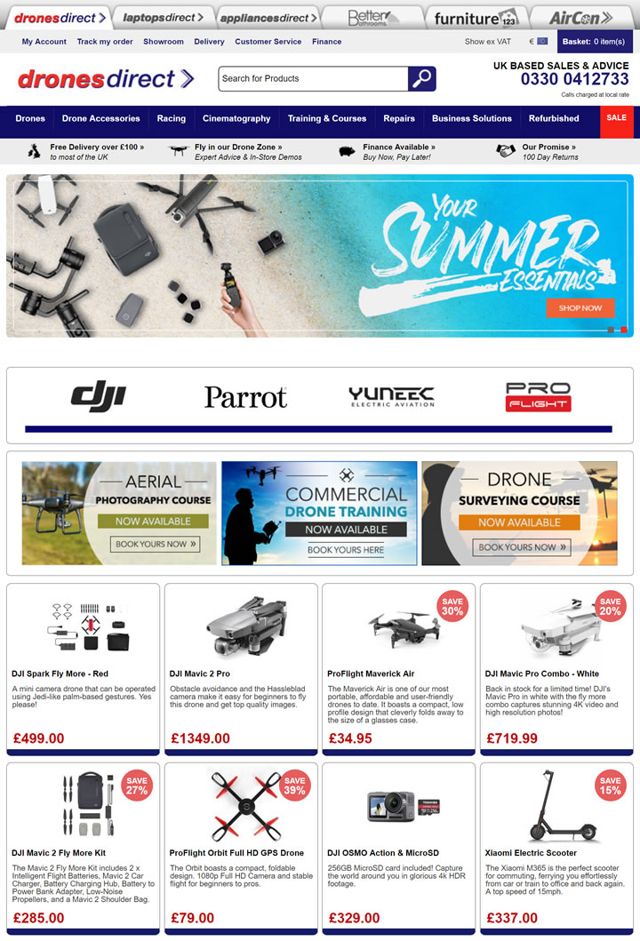 英国最大最好的无人机商店：Drones Direct