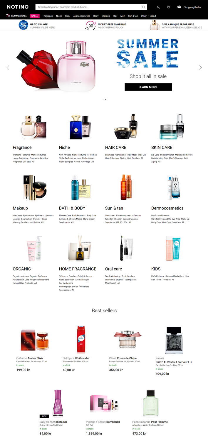 Notino瑞典：购买香水和美容产品