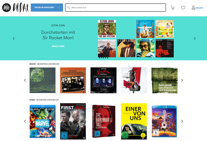 Dodax奥地利：音乐、电影、书籍、玩具、电子产品等