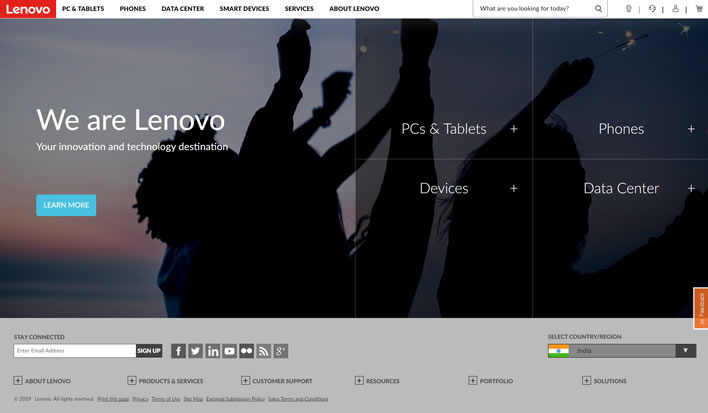 联想印度官方网上商店：Lenovo India