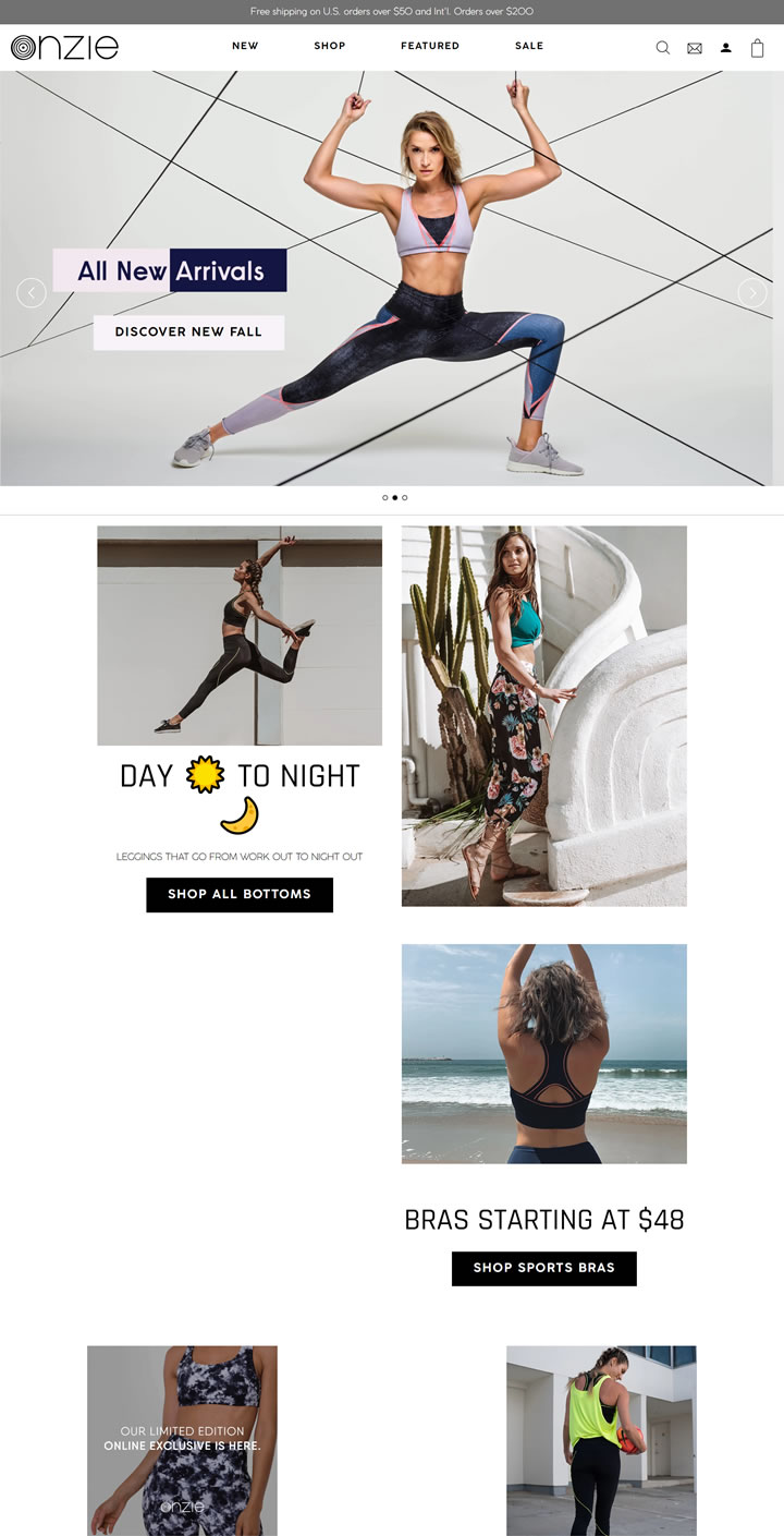 Onzie官网：美国时尚瑜伽品牌