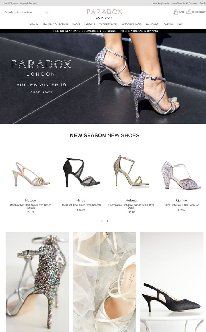 Paradox London官方网站：英国新娘鞋婚礼鞋品牌