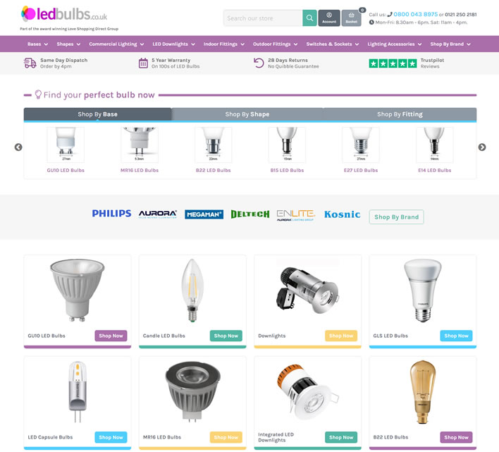 英国排名第一的LED灯泡网站：LED Bulbs