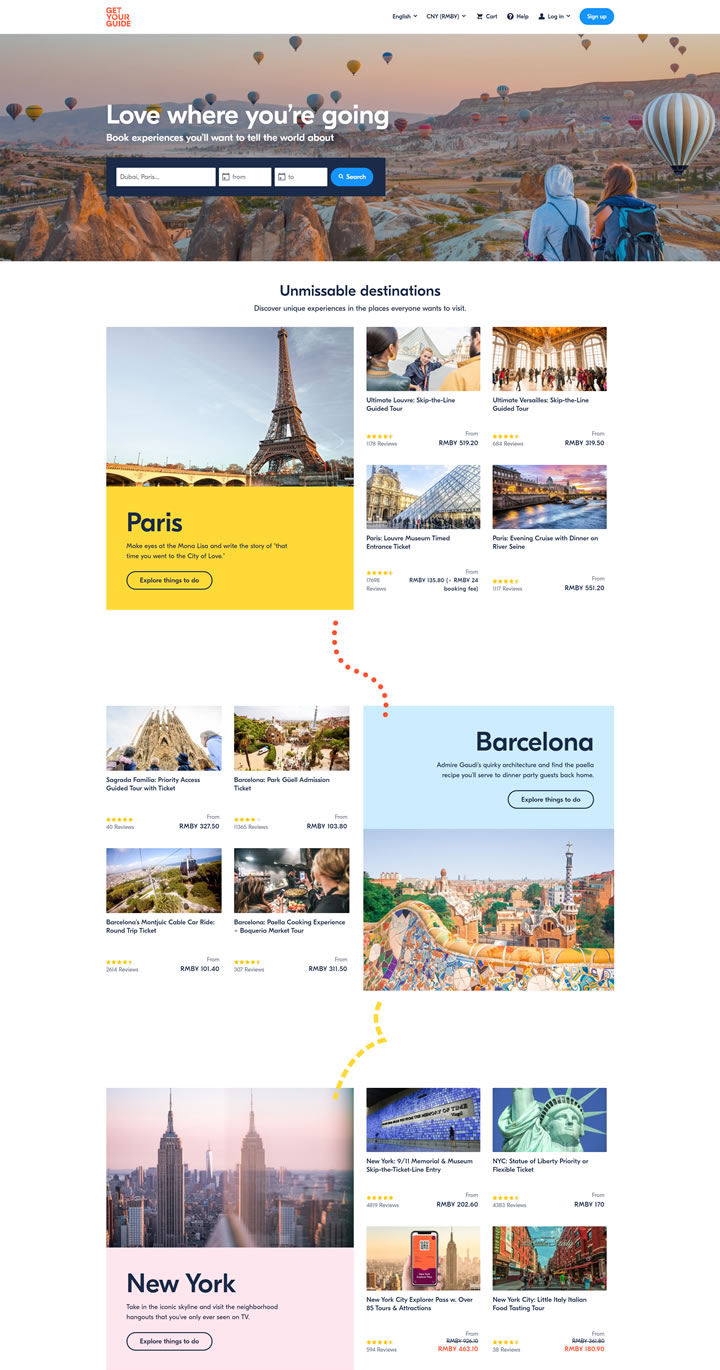 预订旅游活动、景点和旅游：GetYourGuide